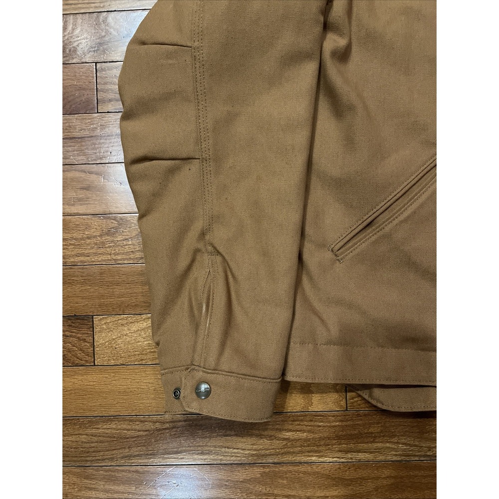 Carhartt Detroit Jacket 103828 Brown Duck Canvas Blanket Lined Mens Large - Picture 7 of 16